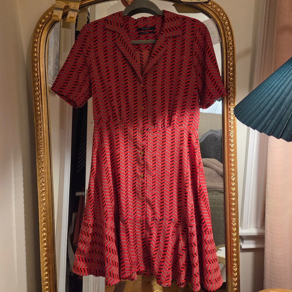 Scotch & Soda Maison Scotch “À La Plage” Printed Shirt Dress, Size S